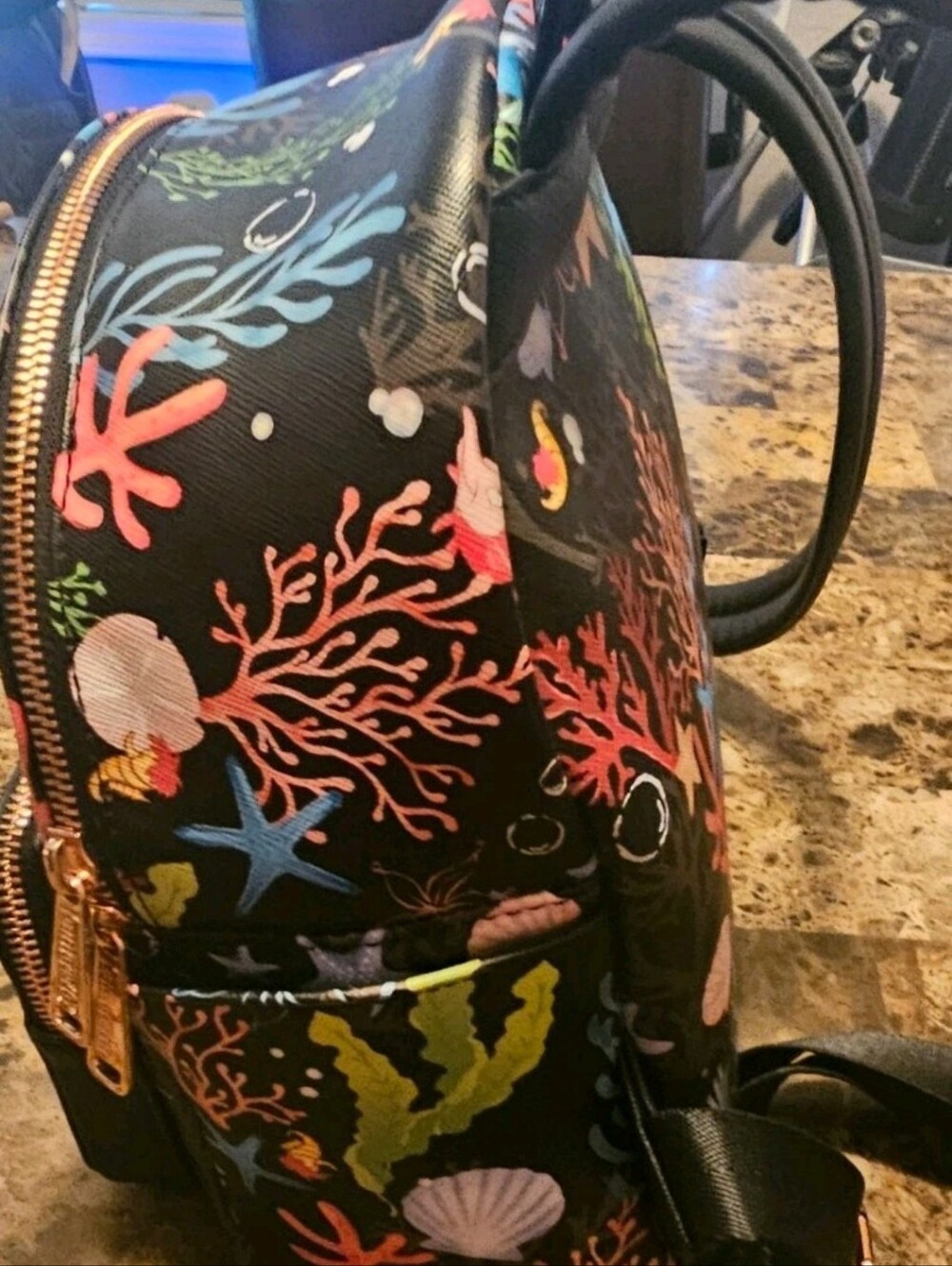Loungefly Disney The Little Mermaid Undersea Flounder Sebastian Mini Backpack - Picture 7 of 7